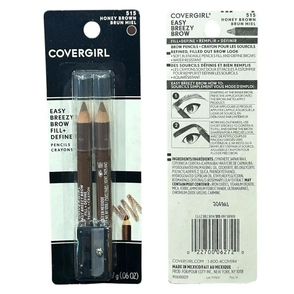 4x CoverGirl Easy Breezy Brow Fill Define Eye Pencils 505 510 515 520